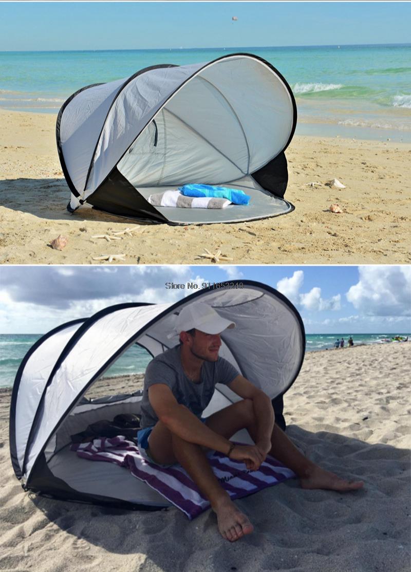 Cheap Goat Tents KL 035 Anti UV Beach Tent Outdoor Automatic Quick Opening Folding Camping Fishing Tent Portable Awning Sunshade Sun Shelters   